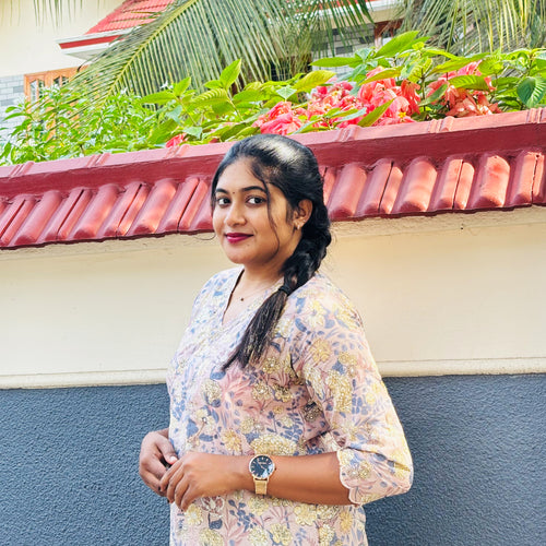 Beige Floral Printed Cotton Kurta