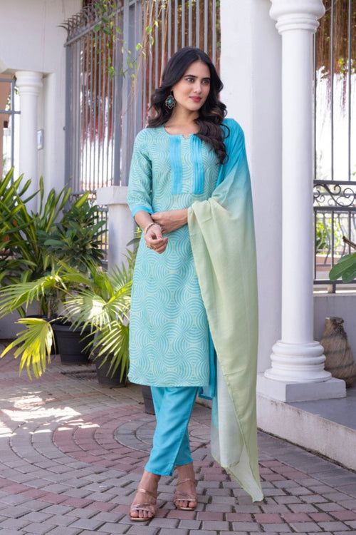 Green Glaze Kurta Set