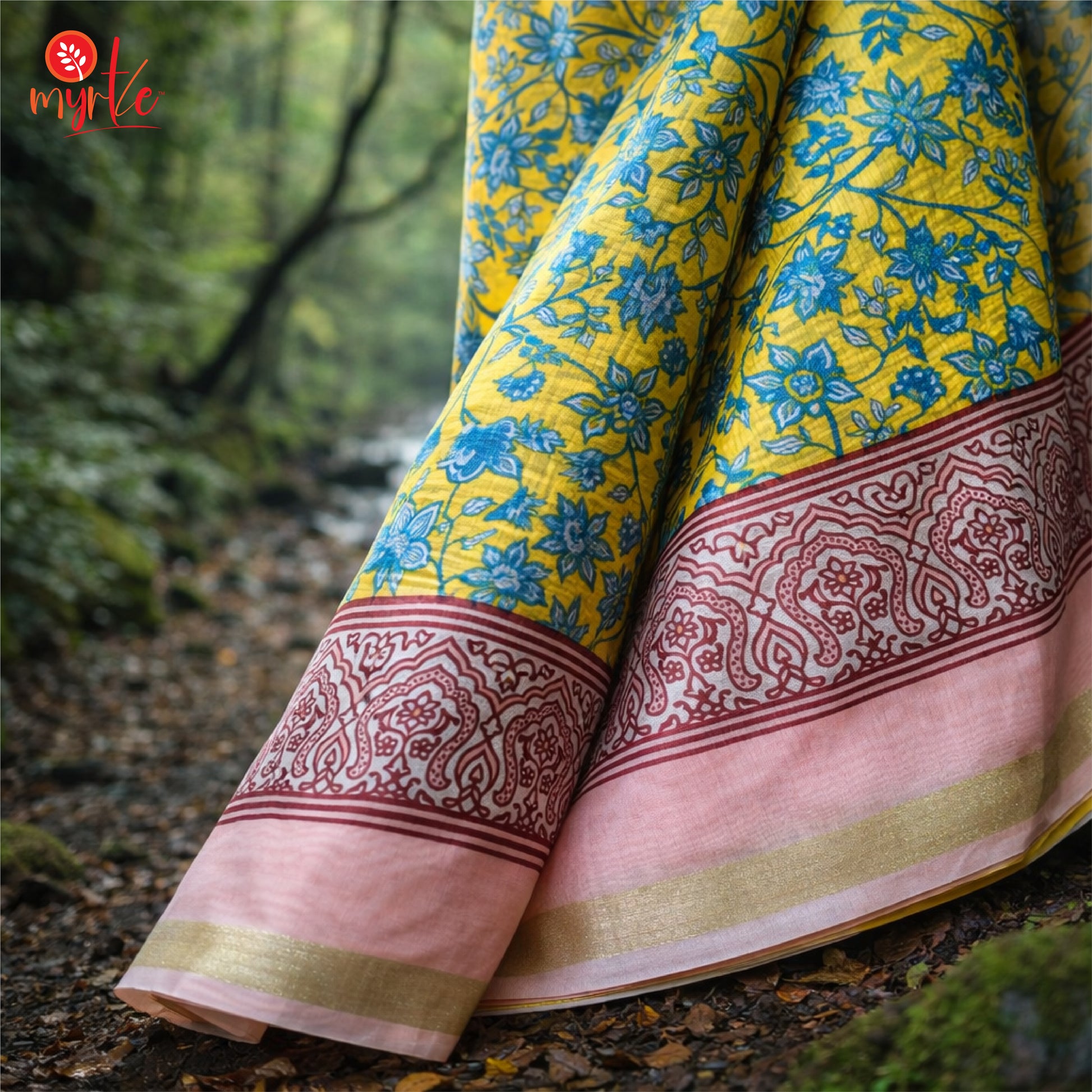 Elara yellow chanderi silk saree
