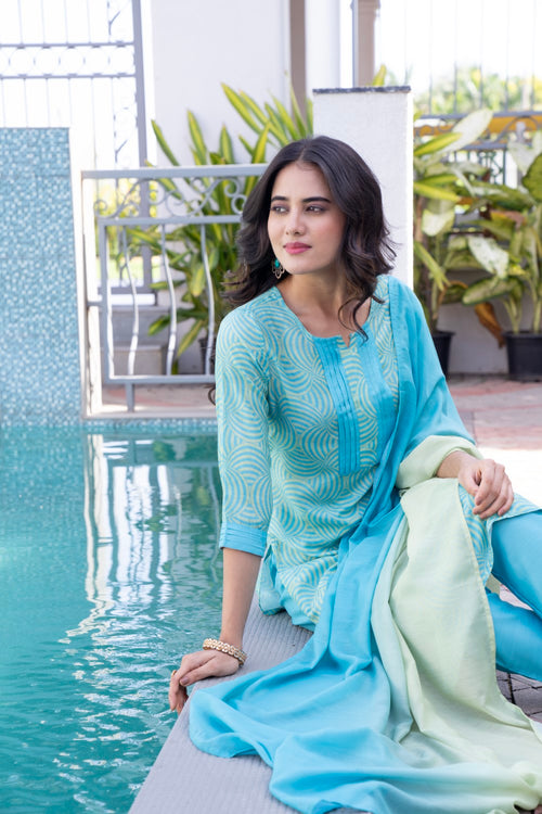 Green Glaze Kurta Set