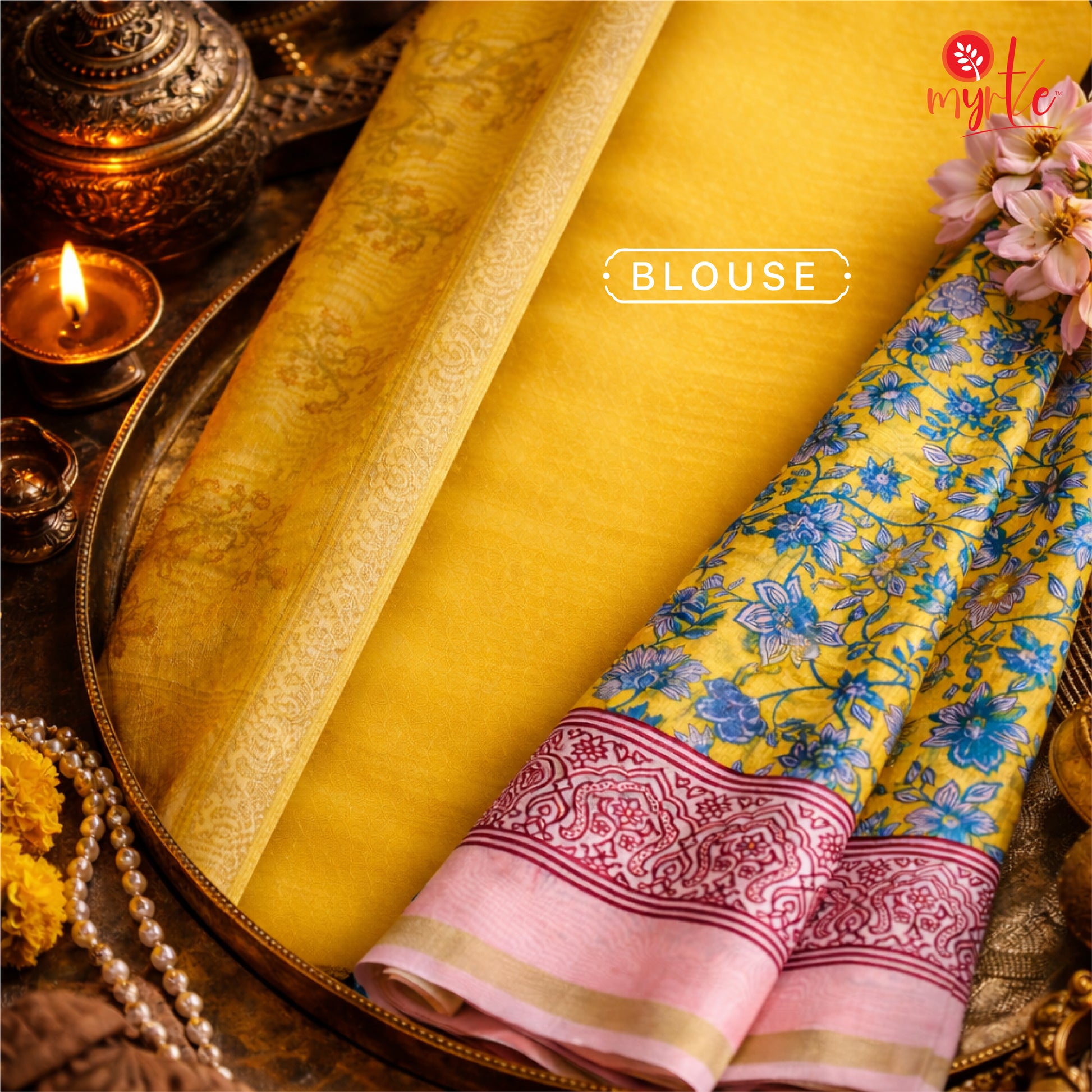 Elara yellow chanderi silk saree
