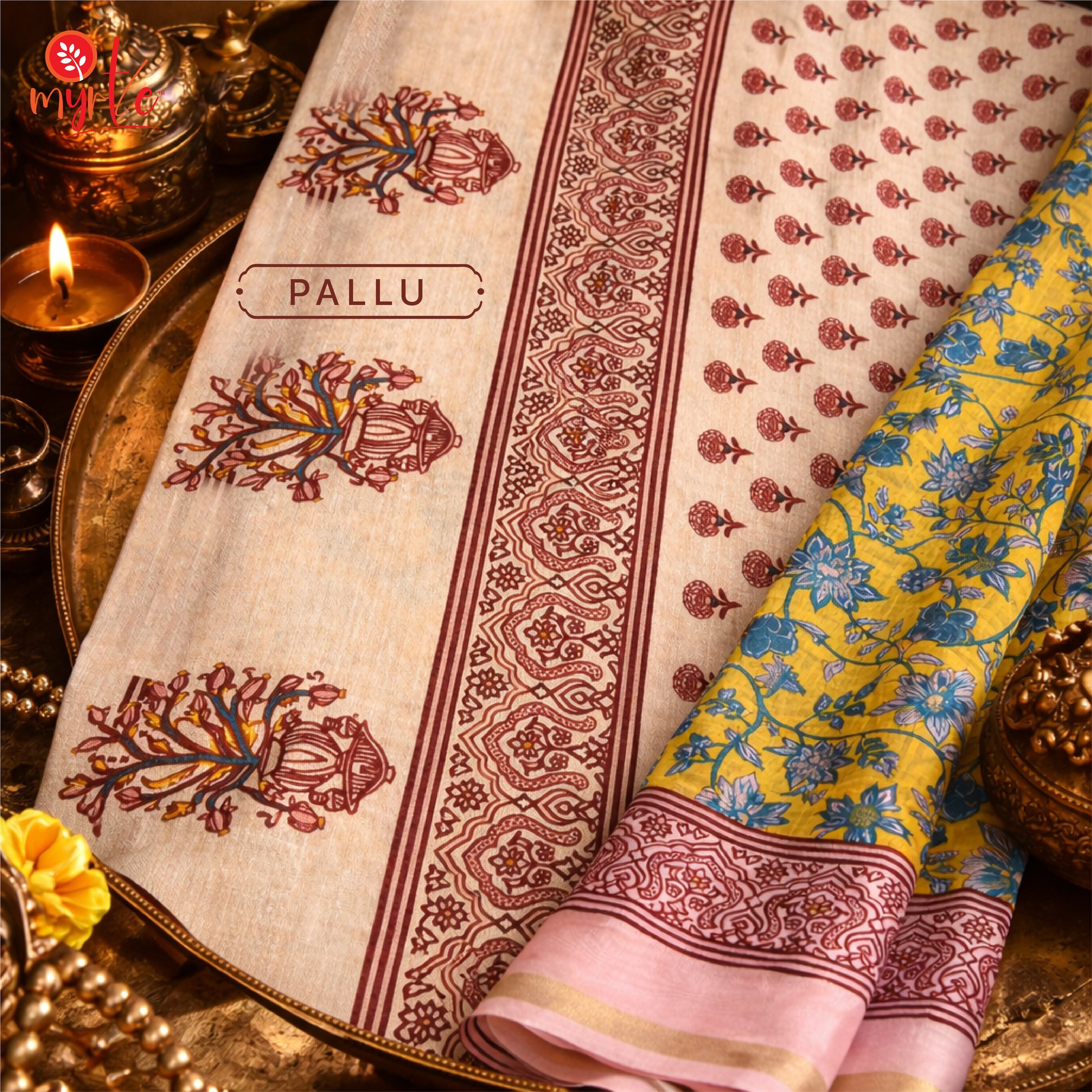 Elara yellow chanderi silk saree