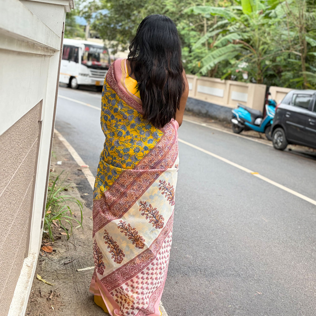 Elara yellow chanderi silk saree
