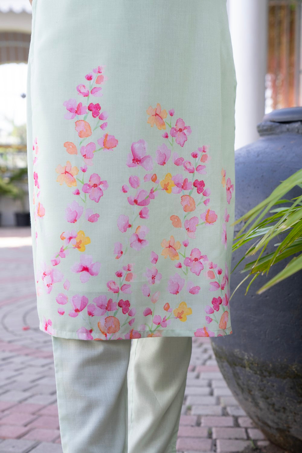 Pastel Green Embroidered Kurta Set