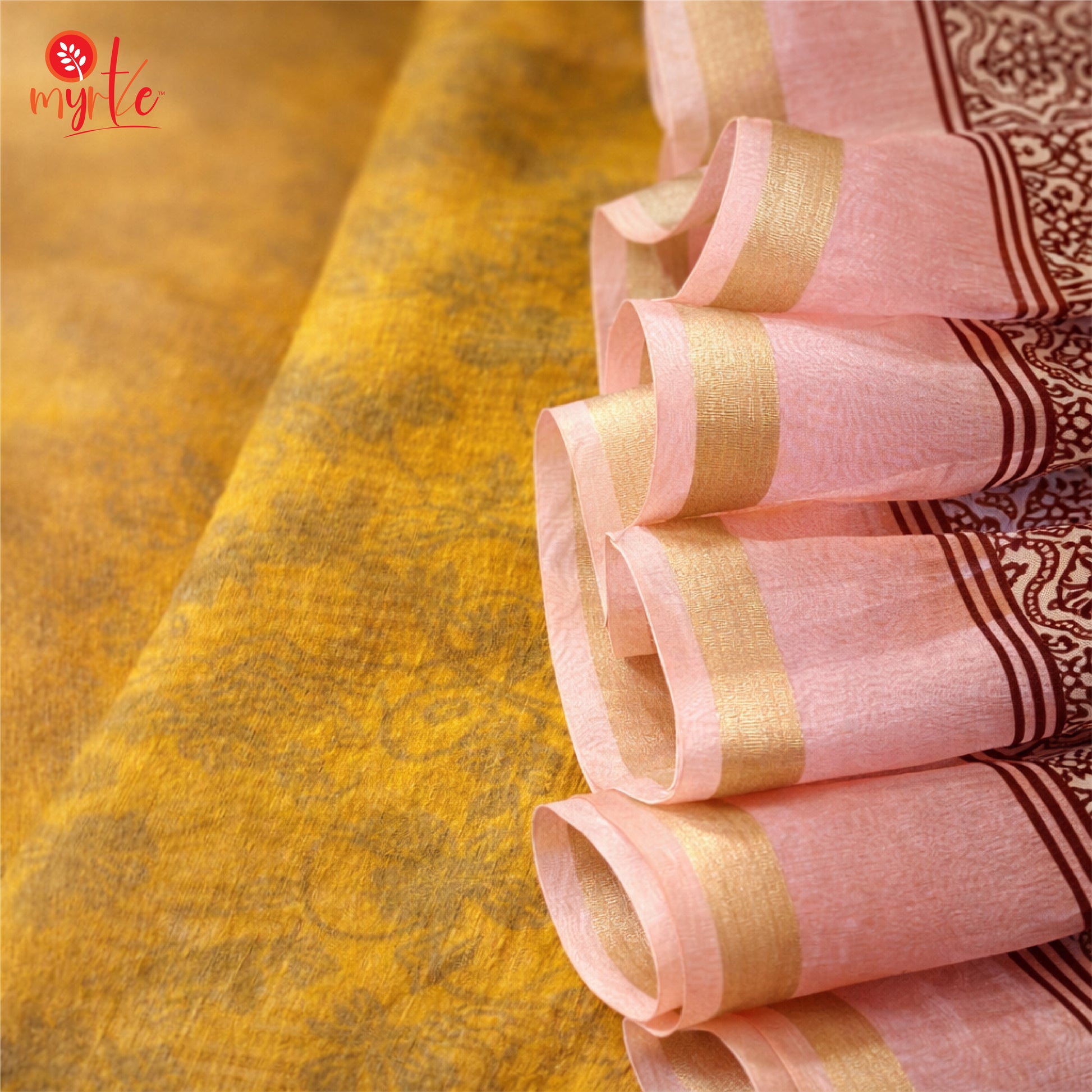 Elara yellow chanderi silk saree